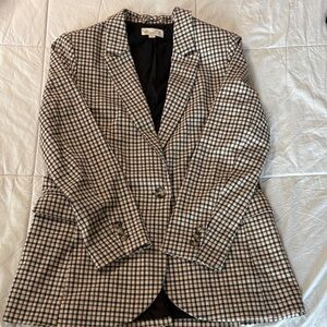 Marled Neutral Checkered Blazer – Size Medium